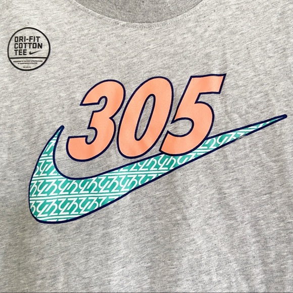 COPY - NEW Nike 305 Miami Gray Short Sleeve Tee T-Shirt - Picture 6 of 7